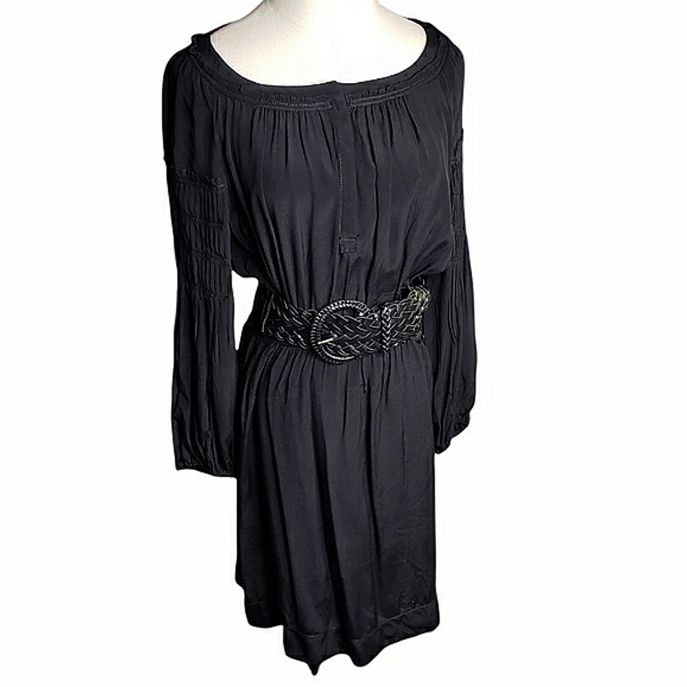 Boho Peasant Romantic Poet Pleated Sleeves Woven bel…